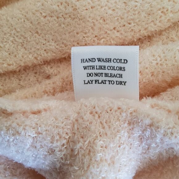 Hello Nite Plush Pullover Cozy Super Soft Oversized Ruffle Sweater S/M Blush New - Picture 5 of 6